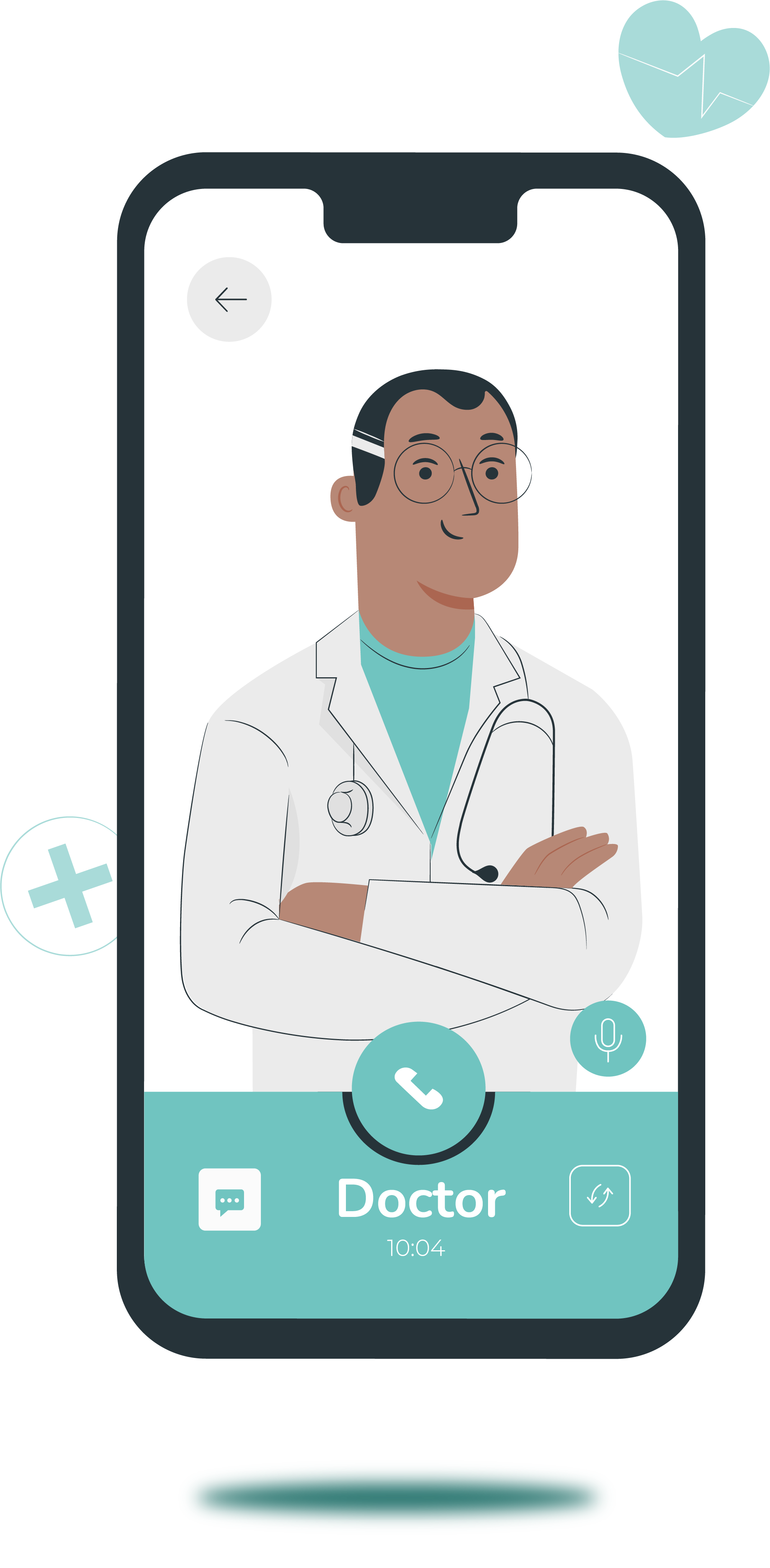 Imagen de consulta virtual médica en un teléfono